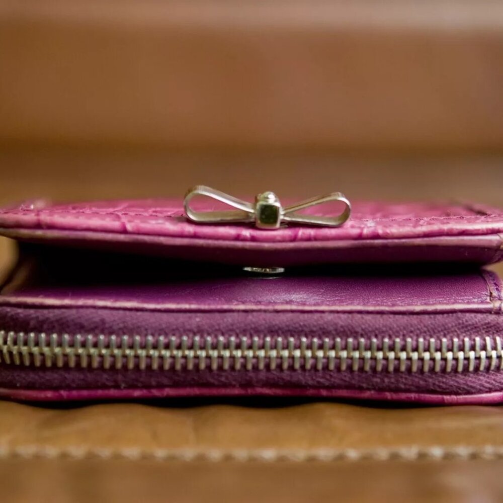 Authentic Miu Miu Pink/Fuchsia Compact Leather Wa… - image 7